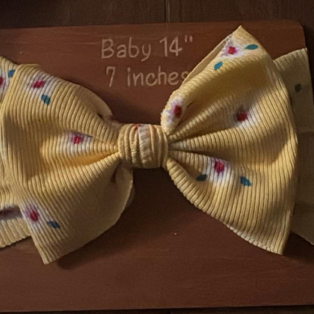 Yellow Floral Baby Bow Headband - Kids Accessories